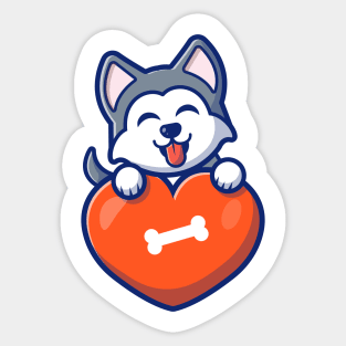 Cute husky dog Sticker